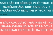 Danh sách các cơ sở được phép thực hiện xét nghiệm khẳng định SARS-COV-2 bằng phương pháp Realtime RT-PCR tại TP.HCM 