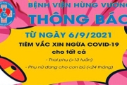 Thông báo về việc tiêm vắc xin ngừa Covid-19 