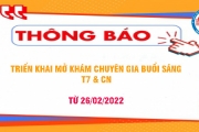 THÔNG BÁO PHÒNG KHÁM CHUYÊN GIA